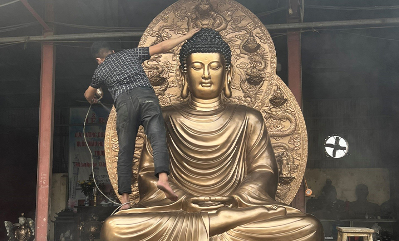 Công trình thi công Tượng Phật Thích Ca Mâu Ni tại chùa ở Thủy Nguyên - Hải Phòng